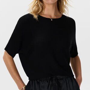 Lightweight Cotton Cashmere Link-Stitch Dolman Sweater